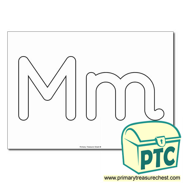  'Mm Upper and Lowercase Bubble Letters A4 Poster - No Images.