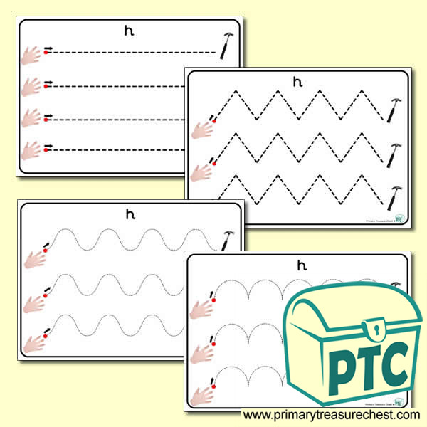 'Hh Themed Pre-Writing Patterns Activity Sheets