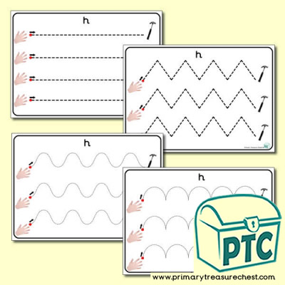'Hh Themed Pre-Writing Patterns Activity Sheets