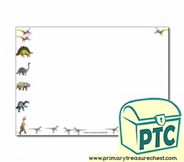 Dinosaur Themed Landscape Page Borders/Writing Frames (no lines)