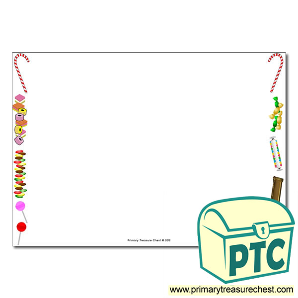 Sweets/Candy Themed Landscape Page Border/Writing Frame (no lines)