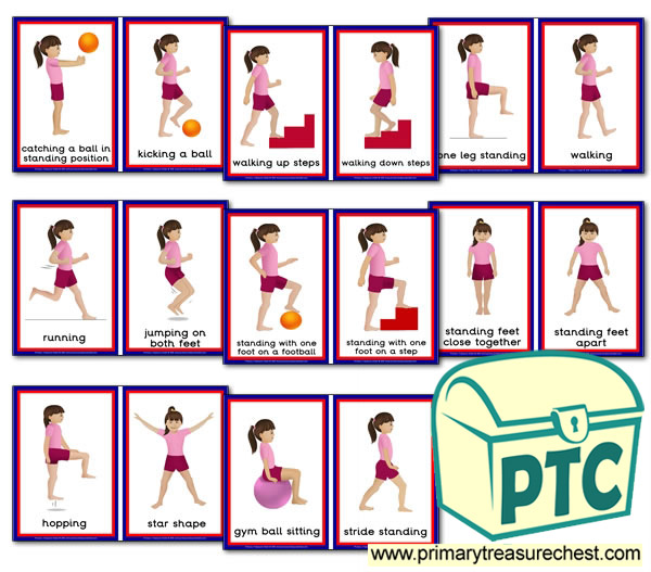 Gross Motor Activities Themed Flashcards - Boy Set Two