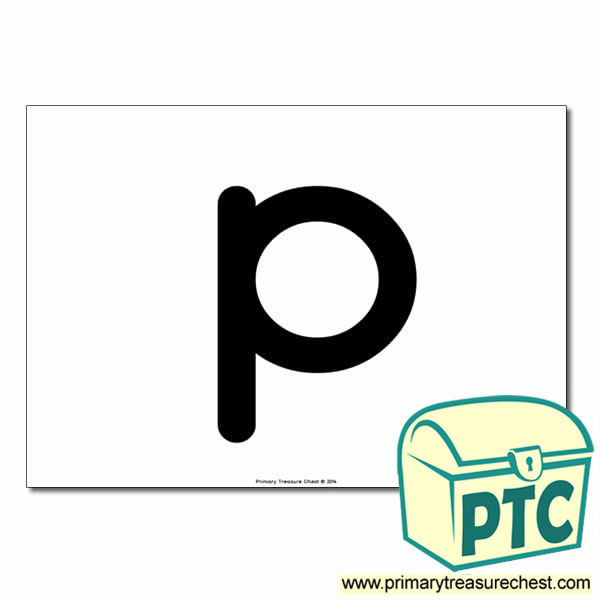 'p' Lowercase Letter A4 poster  (No Images)