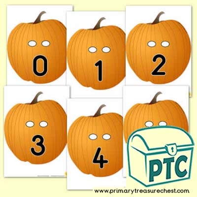 Pumpkin Number Role Play Masks 0 to 5