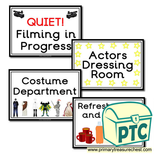 Film Studio Role Play Signs