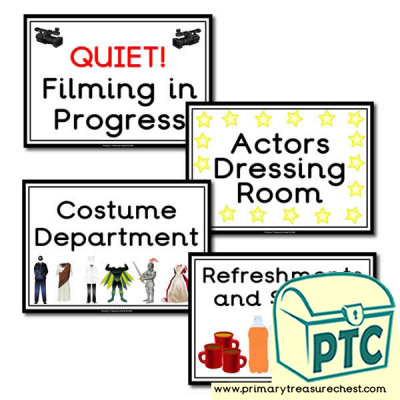 Film Studio Role Play Signs