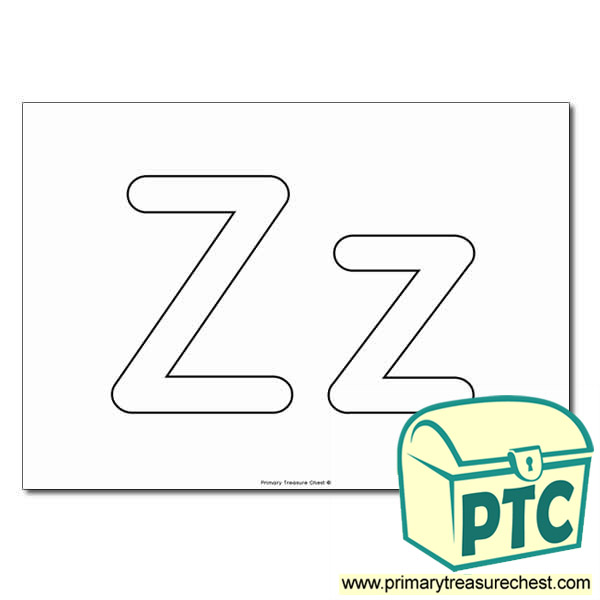  'Zz' Upper and Lowercase Bubble Letters A4 Poster - No Images.