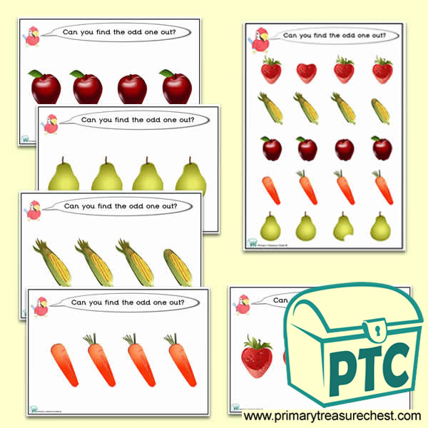Odd-One-Out Fruit & Vegetable / Healthy Eating Challenge Activity Stage 3