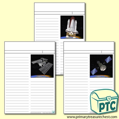Space Themed Newpaper Writing Activity Worksheet