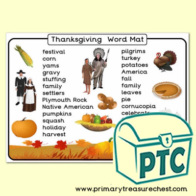 Thanksgiving Themed Wordmat