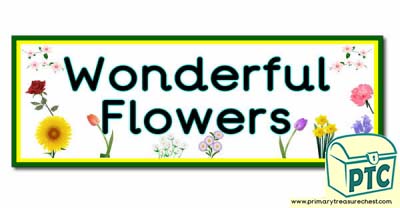 'Wonderful Flowers' Display Heading/ Classroom Banner