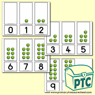 Apple Number Shapes Matching Cards 0 to 10