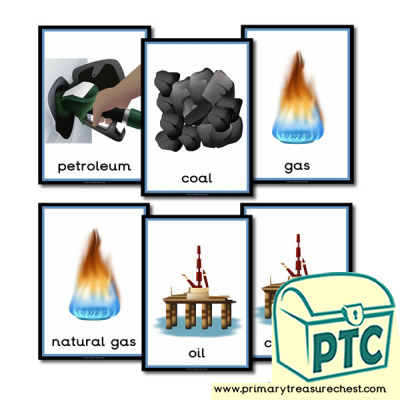 Fossil Fuels Themed Flashcards