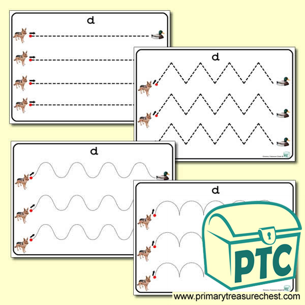 'Dd' Themed Pre-Writing Patterns Activity Sheets