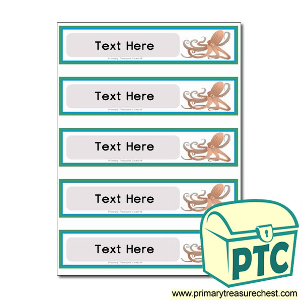 Sea Life Octopus Themed Pupil Drawer Labels (Small)