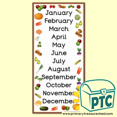 Harvest Months of the Year Poster
