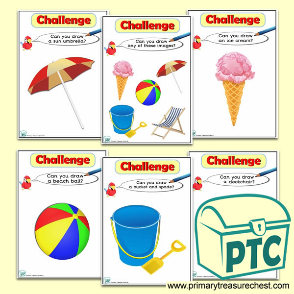 Seaside Themed ICT Challenge Cards