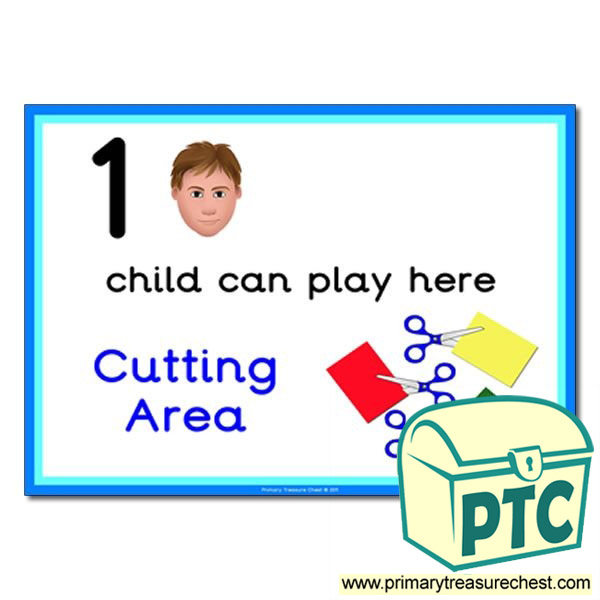 Cutting Area Sign - 'How Many Children Can Play Here' Classroom Organisation Posters