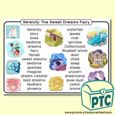 Serenity the Sweet Dreams Fairy Themed Wordmat
