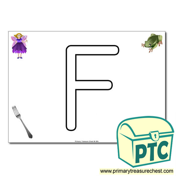 'F' Uppercase Bubble Letter A4 poster with high quality realistic images