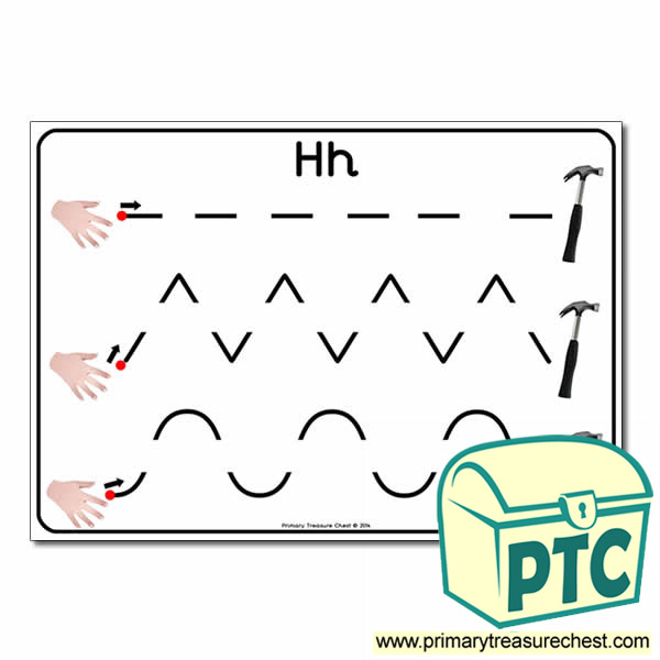 'Hh' Themed Pre-Writing Patterns Activity Sheet