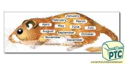 Dormouse Themed Months of the Year Display Heading