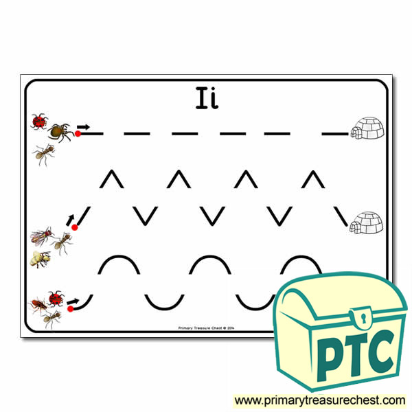 'Ii' Themed Pre-Writing Patterns Activity Sheet