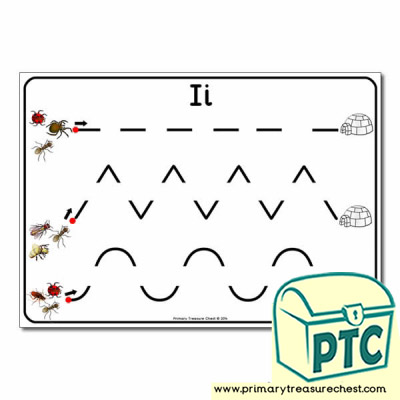 'Ii' Themed Pre-Writing Patterns Activity Sheet