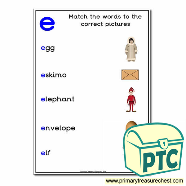 Match the 'e' Themed Words to the Pictures