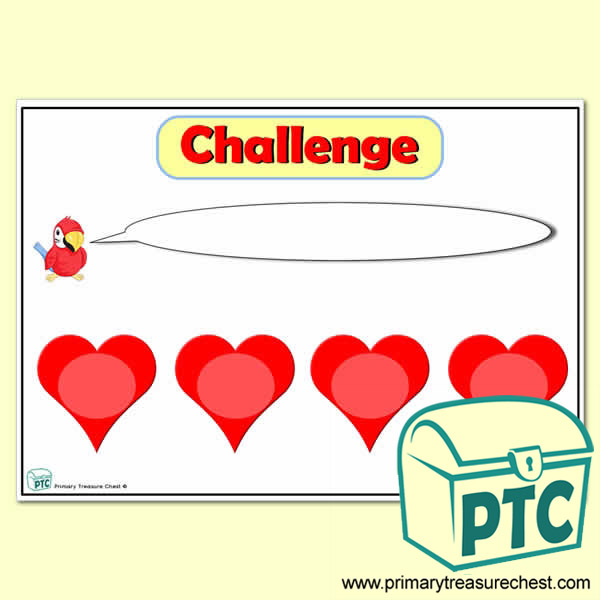 Hearts Number Line Challenge Poster