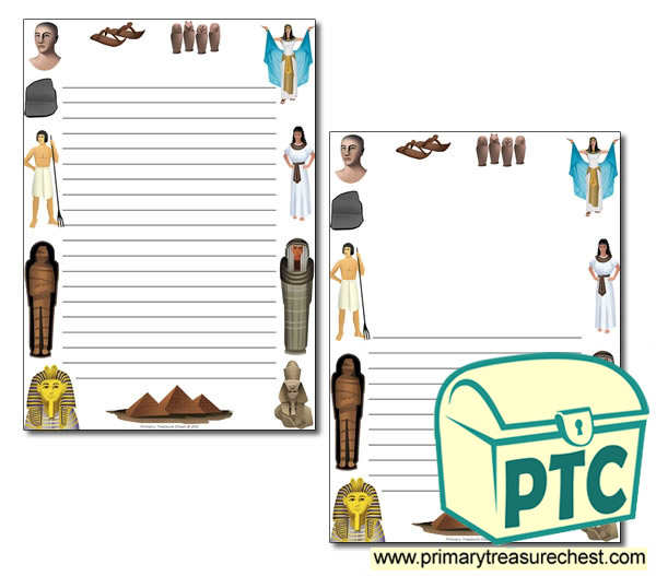 Ancient Egypt Themed Page Border/ Writing Frames (narrow lines)