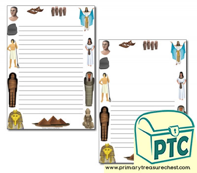 Ancient Egypt Themed Page Border/ Writing Frames (narrow lines)