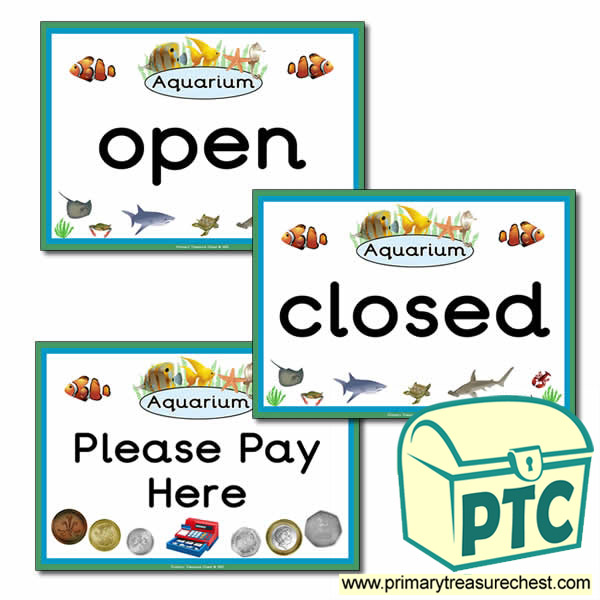 Aquarium Role Play Open/Closed Signs
