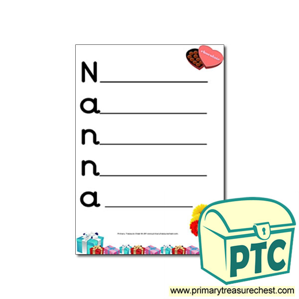 'Nanna' Acrostic Poem Sheet