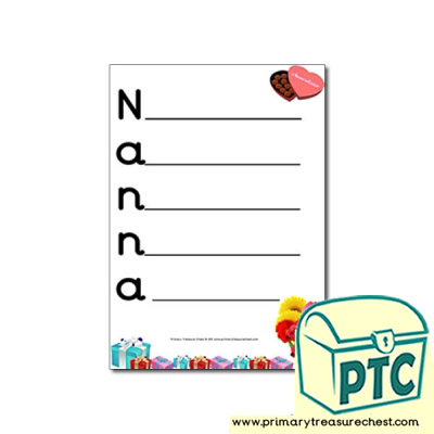 'Nanna' Acrostic Poem Sheet