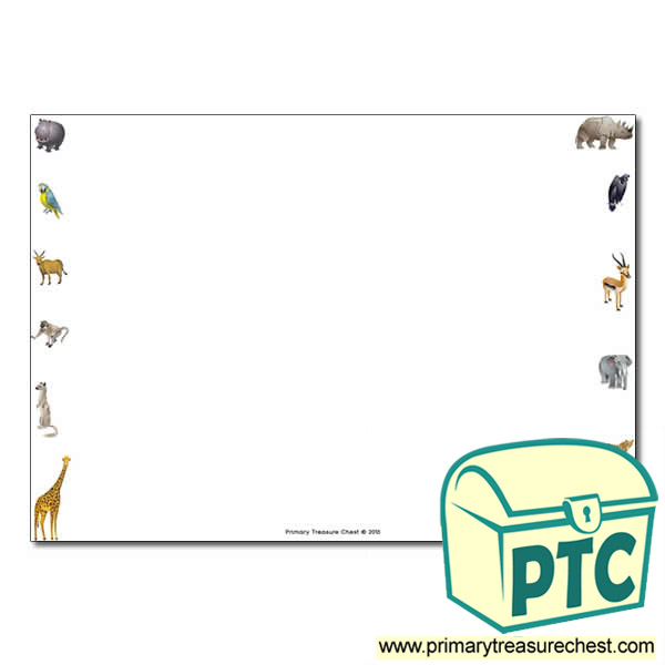 Animals Themed Landscape Page Border/Writing Frame (no lines)