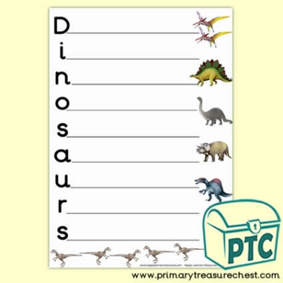 Dinosaurs Acrostic Poem Sheet