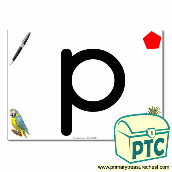  'p' Lowercase  Letter A4 Poster containing high quality realistic images.