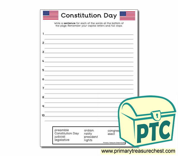 Constitution Day Sentence Worksheet
