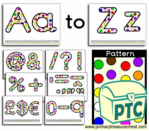 Mixed Coloured Polka Dots Display Lettering