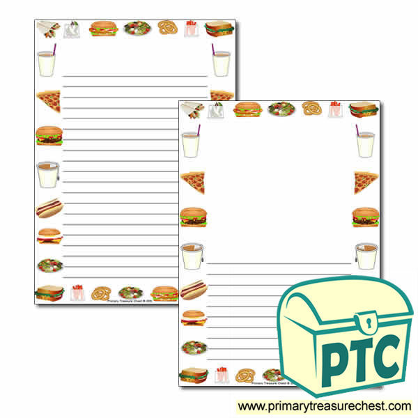 Fast Food Takeaway Themed Page Border/Writing Frame (narrow lines)