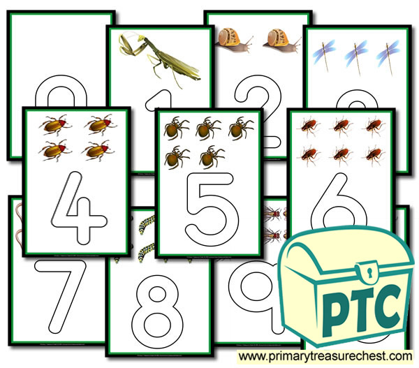 Minibeasts Themed Number Playdough Mats 0 to 10