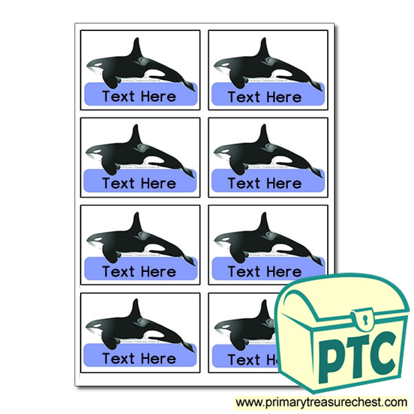 Whale Themed Coat Hook Labels