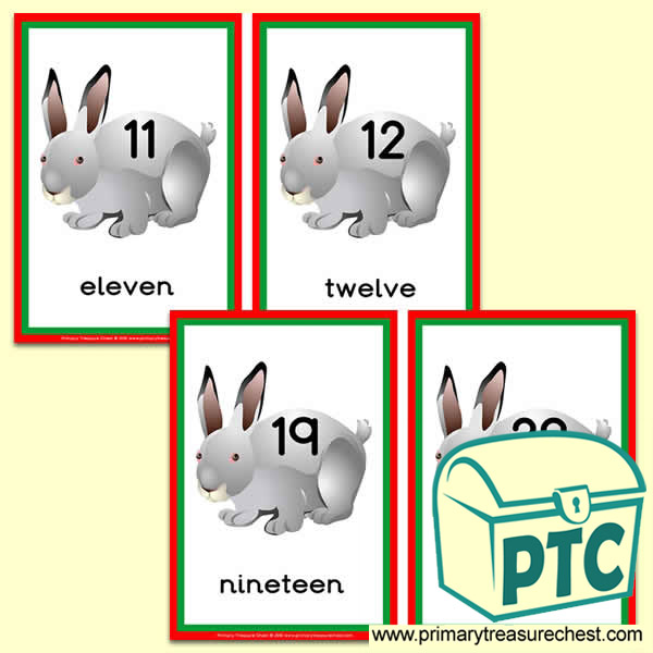 Rabbit Themed Number Line 11 to 20
