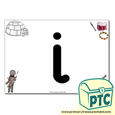 'i' Lowercase  Letter A4 Poster containing high quality realistic images.