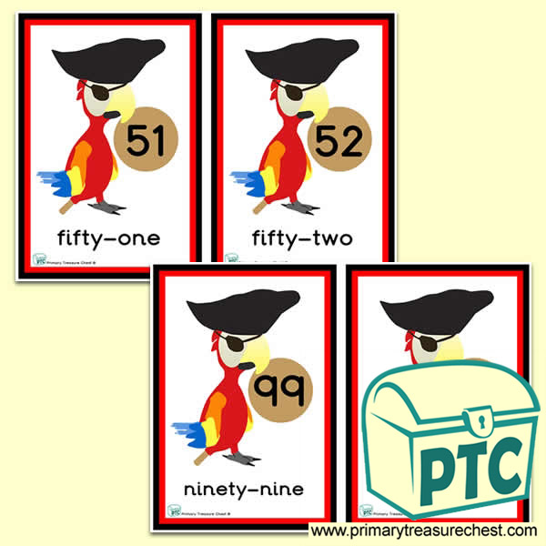 Pirate parrot  Number Line 51 to 100