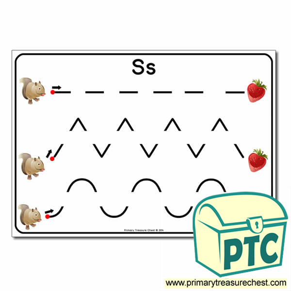 'Ss' Themed Pre-Writing Patterns Activity Sheet