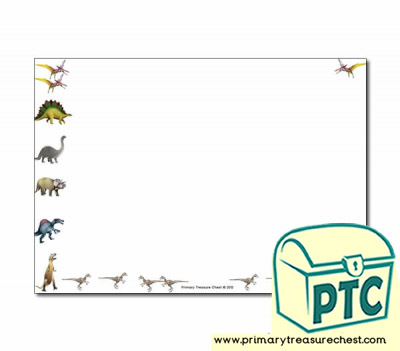Dinosaur Themed Landscape Page Borders/Writing Frames (no lines)