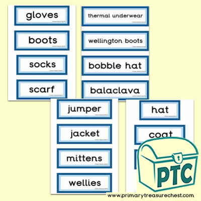 Winter Clothes Themed Display Words