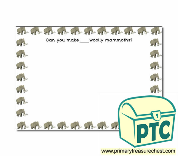 Mammoth Themed Numeracy Playdough Mat